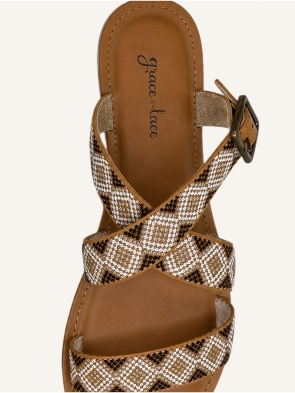 Grace & Lace Embroidered Sandals Sz 10 Coastal Chic Resortwear NWT - Picture 11 of 11